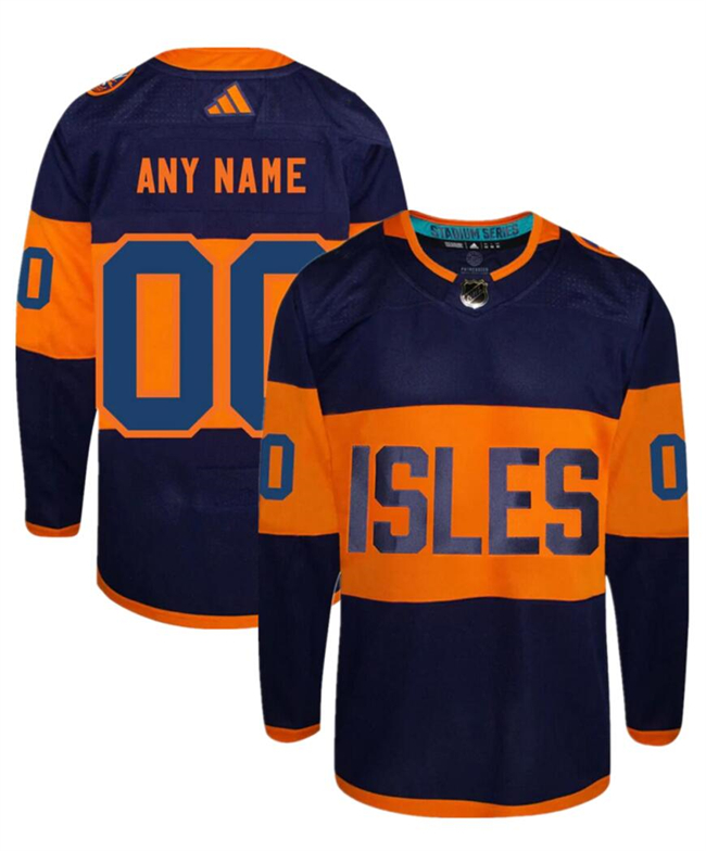 Men's New York Islanders Custom Navy 2024 Stadium Series Stitched Jersey