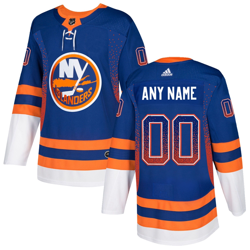 New York Islanders Royal Men's Customized Drift Fashion Adidas Jersey