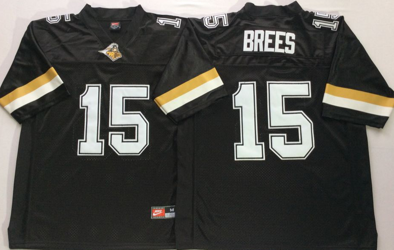 Purdue Boilermakers 15 Drew Brees Black College Football Jersey