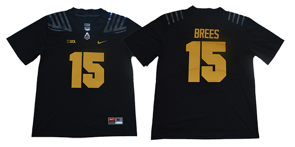 Purdue Boilermakers 15 Drew Brees Black Nike College Football Jersey