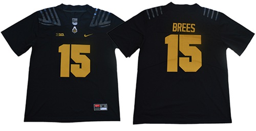 Boilermakers #15 Drew Brees Black Limited Stitched College Jersey