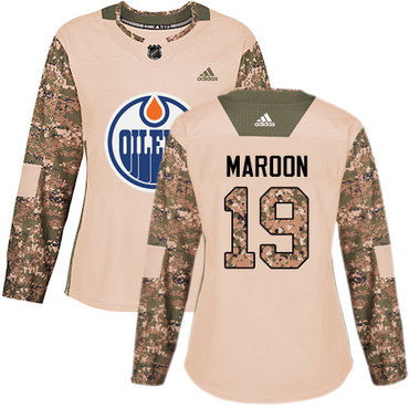 Adidas Oilers #19 Patrick Maroon Camo Authentic 2017 Veterans Day Women's Stitched NHL Jersey