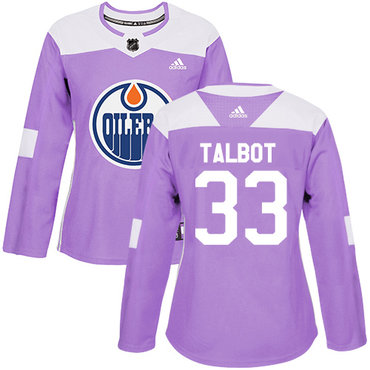 Adidas Oilers #33 Cam Talbot Purple Authentic Fights Cancer Women's Stitched NHL Jersey