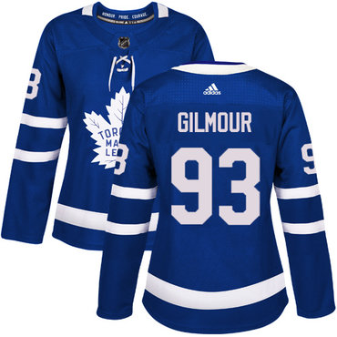 Adidas Maple Leafs #93 Doug Gilmour Blue Home Authentic Women's Stitched NHL Jersey