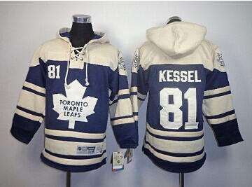 Youth NHL Toronto Maple Leafs #81 Phil Kessel Blue Sawyer Hooded Sweatshirt Stitched Jersey