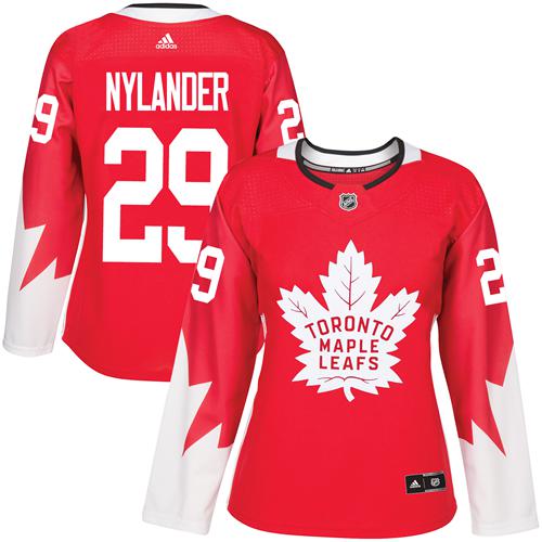 Maple Leafs #29 William Nylander Red Alternate Women's Stitched NHL Jersey