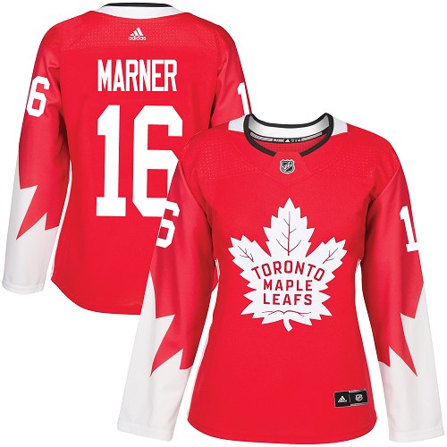 Maple Leafs #16 Mitchell Marner Red Alternate Women's Stitched NHL Jersey