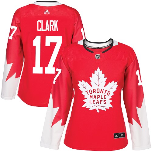 Maple Leafs #17 Wendel Clark Red Alternate Women's Stitched NHL Jersey