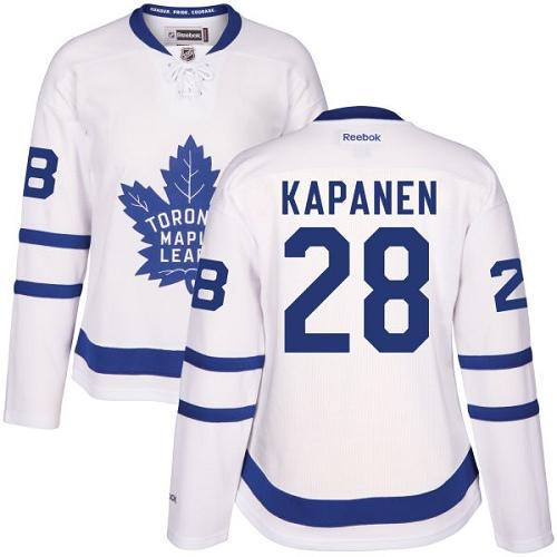 Maple Leafs #28 Kasperi Kapanen White Road Women's Stitched NHL Jersey