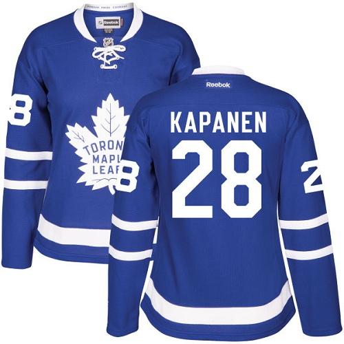 Maple Leafs #28 Kasperi Kapanen Blue Home Women's Stitched NHL Jersey