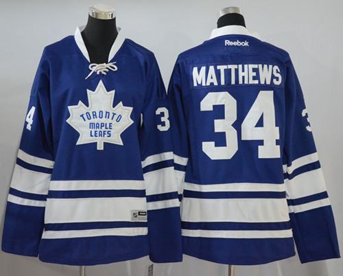 Maple Leafs #34 Auston Matthews Blue Women's Alternate Stitched NHL Jersey