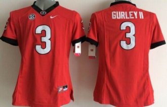 Women's Bulldogs #3 Todd Gurley II Red Stitched NCAA Jersey