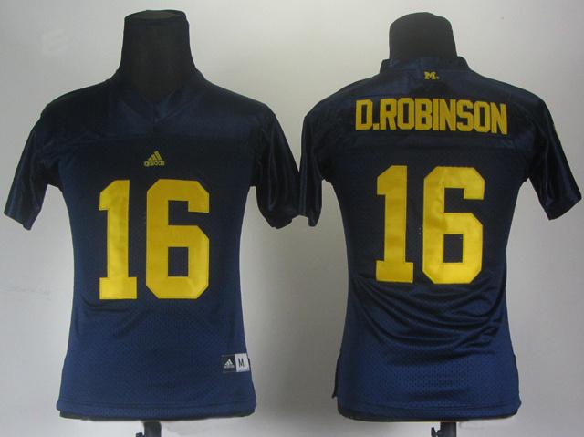 Women Adidas Michigan Wolverines Denard Robinson 16 Navy Blue College Football Jerseys