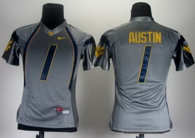 Women NEW NFL West Virginia Mountaineers 1 Tavon Austin Grey College Football NCAA Jerseys