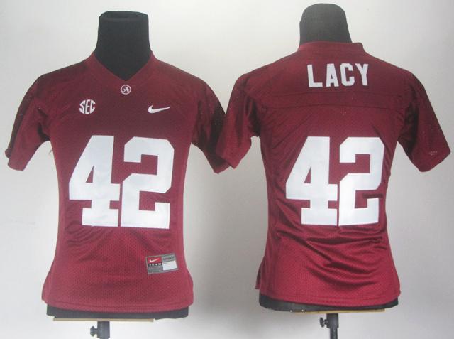 Women Alabama Crimson Tide 42 Eddie Lacy Red College Football NCAA Jersey