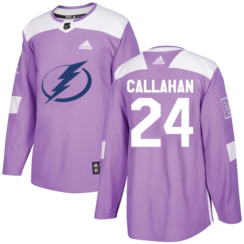 Adidas Lightning #24 Ryan Callahan Purple Authentic Fights Cancer Stitched Youth NHL Jersey