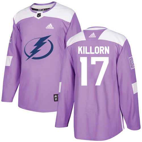 Adidas Lightning #17 Alex Killorn Purple Authentic Fights Cancer Stitched Youth NHL Jersey