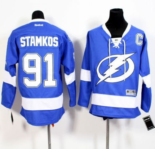 Youth Tampa Bay Lightning #91 Steven Stamkos Royal Blue Stitched NHL Jersey