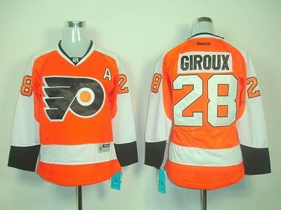 women philadelphia flyers 28 claude giroux orange jerseys