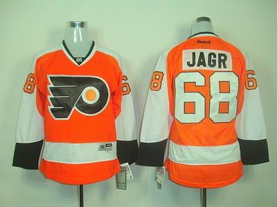 women philadelphia flyers 68 jagr orange jerseys