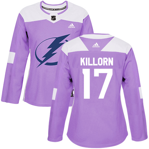 Adidas Lightning #17 Alex Killorn Purple Authentic Fights Cancer Women's Stitched NHL Jersey