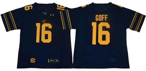 Golden Bears #16 Jared Goff Navy Blue Premier Stitched NCAA Jersey