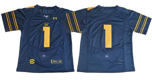 Golden Bears No.1 Fans Navy Blue Premier Stitched NCAA Jersey