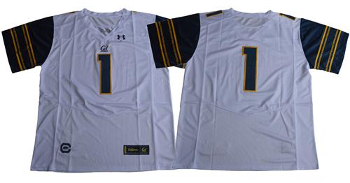 Golden Bears No.1 Fans White Premier Stitched NCAA Jersey