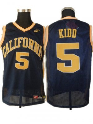 golden bears #5 jason kidd blue basketball embroidered ncaa jersey