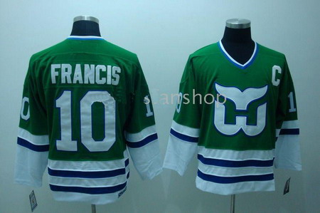 Hartford Whalers 10 FRANCIS green CCM Hockey Jerseys