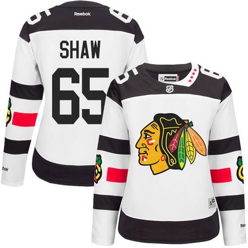 Blackhawks #65 Andrew Shaw White 2016 Stadium Series Women's Stitched NHL Jersey