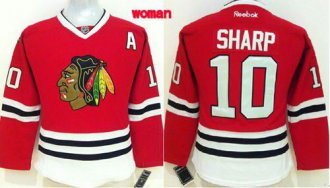 Women Chicago Blackhawks #10 Patrick Sharp Red Home Stitched NHL Jersey