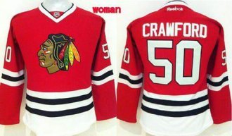 Women Blackhawks #50 Corey Crawford Red Home Stitched NHL Jersey