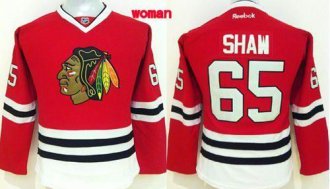 Women Blackhawks #65 Andrew Shaw Red Home Stitched NHL Jersey