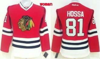 Women's Blackhawks #81 Marian Hossa Red Home Stitched NHL Jersey