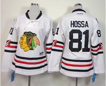 Women's Blackhawks #81 Marian Hossa White 2015 Winter Classic NHL Jersey