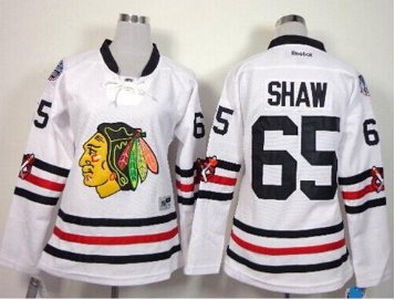 Women's Blackhawks #65 Andrew Shaw White 2015 Winter Classic NHL Jersey