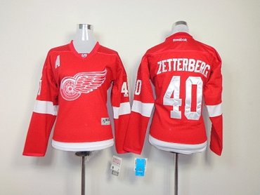 women nhl Detroit Red Wings #40 zetterberg red