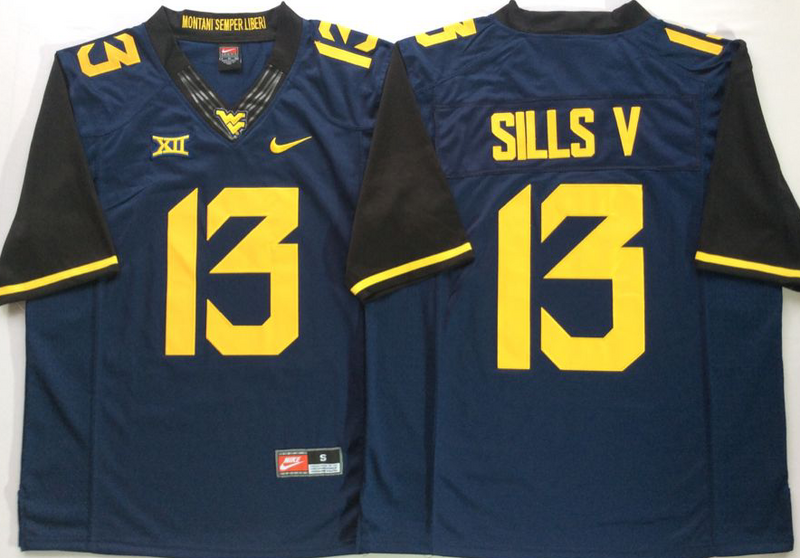 West Virginia Mountaineers 13 David Sills V Navy College Football Jersey