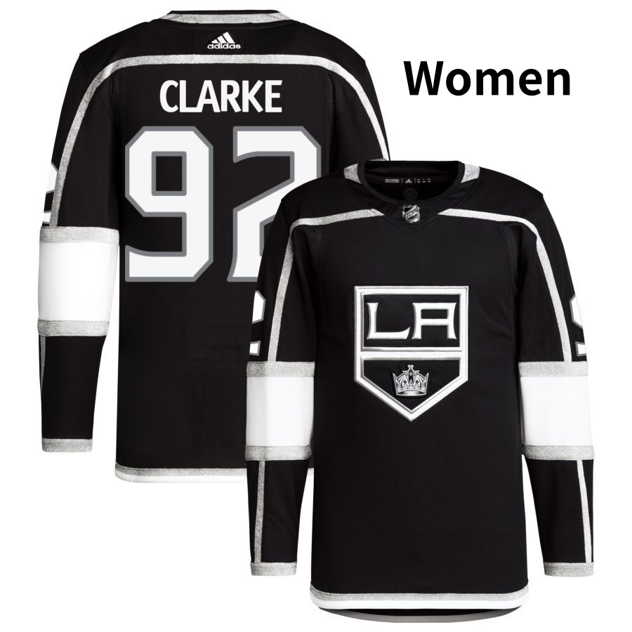 Women Los Angeles Kings #92 Brandt Clarke Black Home Hockey Jersey