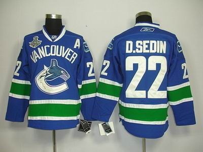 kids vancouver canucks 22 d.sedin blue 2011 stanle