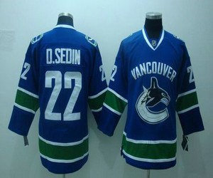 youth nhl vancouver canucks #22 d.sedin blue