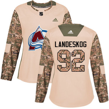 Adidas Avalanche #92 Gabriel Landeskog Camo Authentic 2017 Veterans Day Women's Stitched NHL Jersey