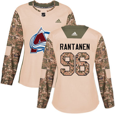 Adidas Avalanche #96 Mikko Rantanen Camo Authentic 2017 Veterans Day Women's Stitched NHL Jersey