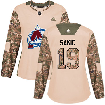 Adidas Avalanche #19 Joe Sakic Camo Authentic 2017 Veterans Day Women's Stitched NHL Jersey