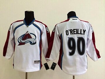 Youth Avalanche #90 Ryan O'Reilly White Stitched NHL Jersey