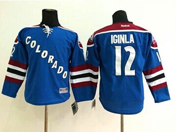 Youth Avalanche #12 Jarome Iginla Blue Stitched NHL Jersey