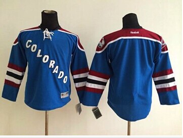 Youth Avalanche Blank Blue Stitched NHL Jersey