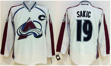 Youth NHL Colorado Avalanche #19 Joe Sakic White Jersey