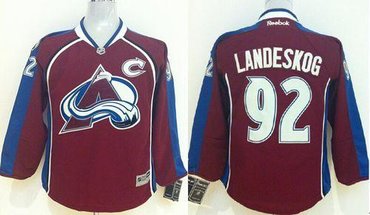 Youth NHL Colorado Avalanche #92 Gabriel Landeskog Red Stitched Jersey